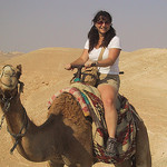 Heather riding the camel
